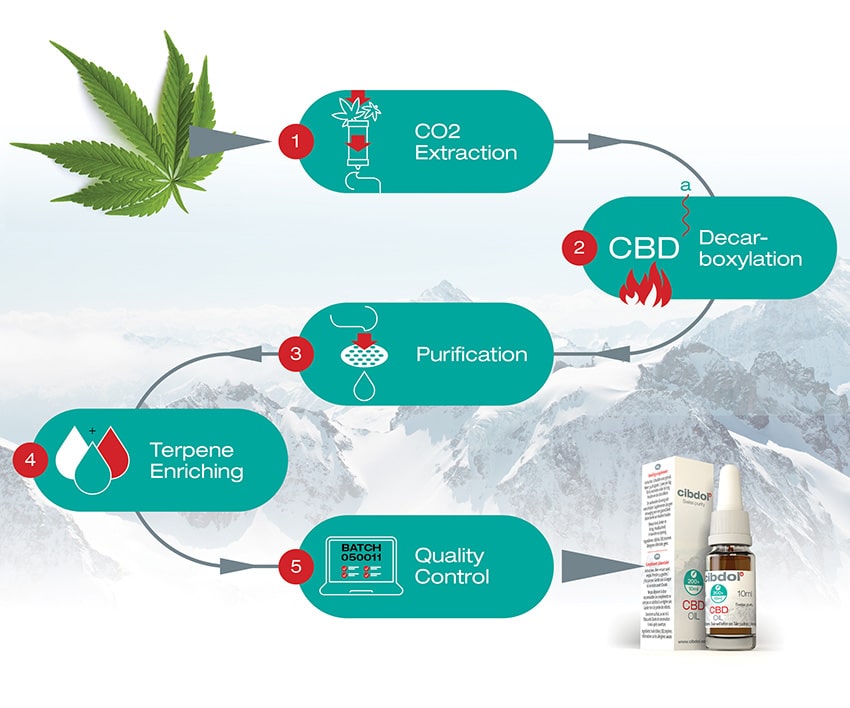 Production process Cibdol CBD oil