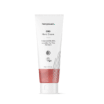 The white tube of Hemptouch - CBD hand cream contains hemp seed oil, CBD, lavender, tea tree, and geranium. It's vegan and cruelty-free. Size: 75ml/2.5fl.oz.